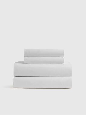 QUINCE Organic Percale Sheet Set Queen White 7089